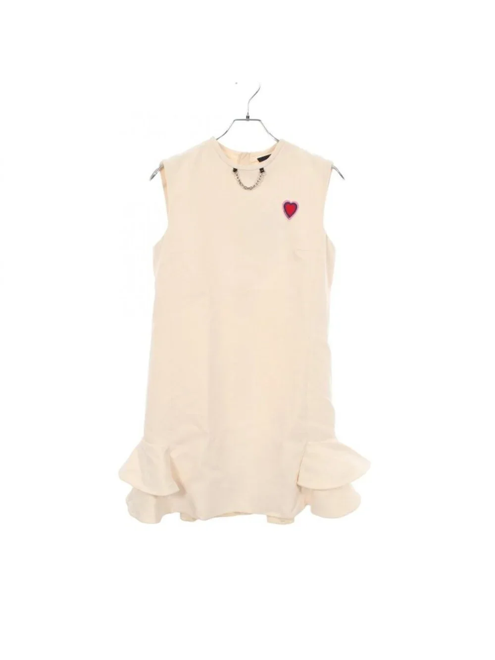 Louis Vuitton Dress Game on Red Heart Logo Ruffle Sleeveless Hzl Wool Silk